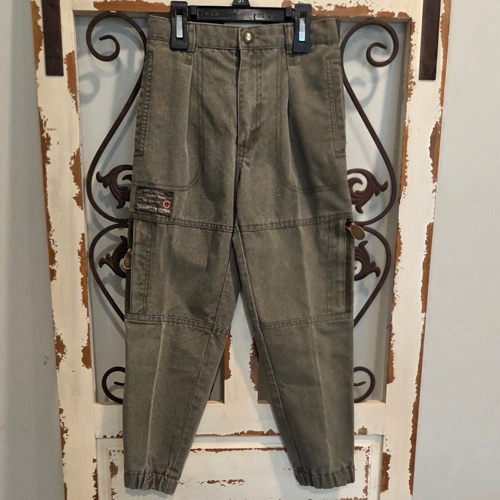 Vtg Bugle Boy Cargo Pants Boys 7 Slim Olive Green Mountain Patrol 90s Joggers